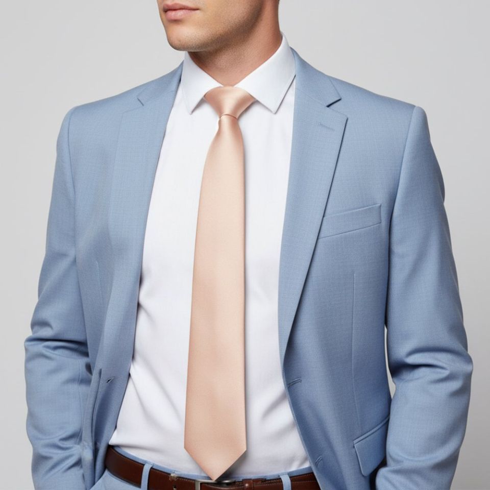 Plain Blush Satin Classic Men's Tie