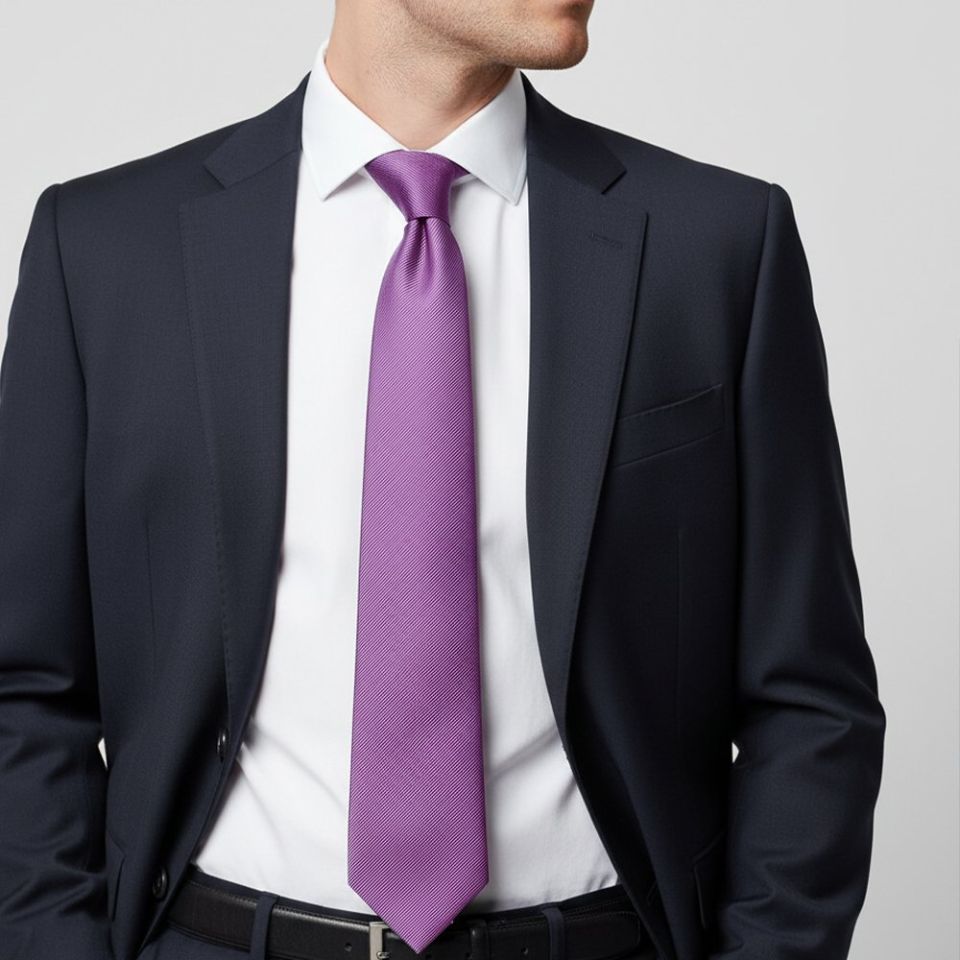 Lilac Twill Classic Silk Men's Tie