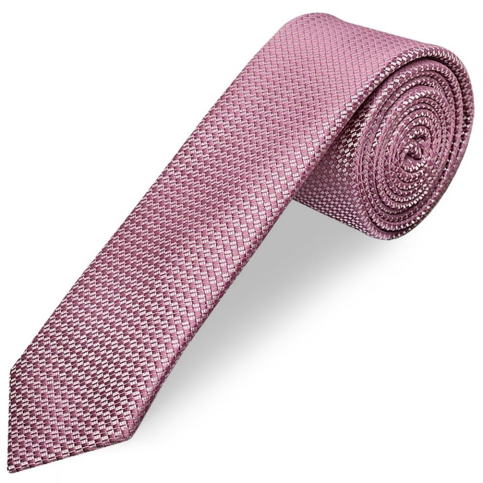 Dusty Pink Textured Skinny Tie