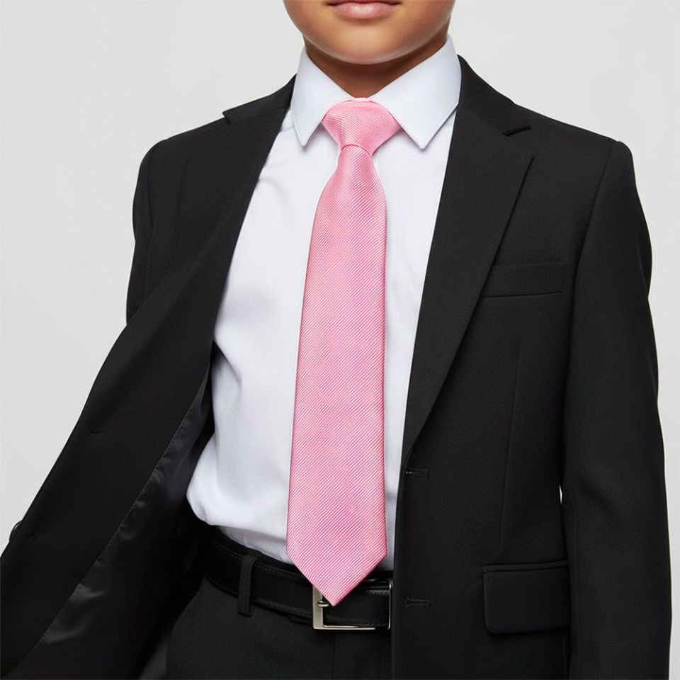 Blush Pink Silk Twill Boy's Tie - Age 8-11 Years