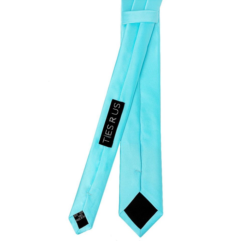 Tiffany Blue Satin Skinny Boys Tie
