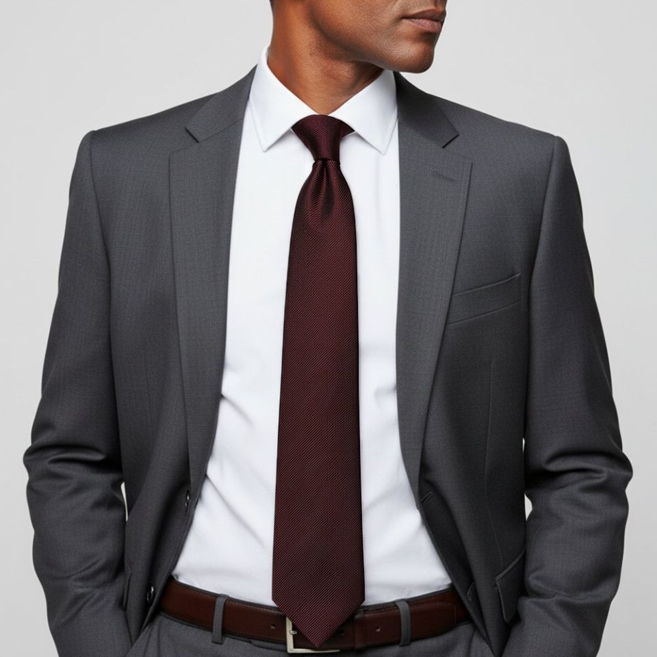 Burgundy Silk Twill Classic Men's Tie