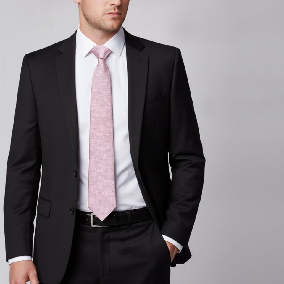 Plain Lilac Pink Silk Classic Men's Tie