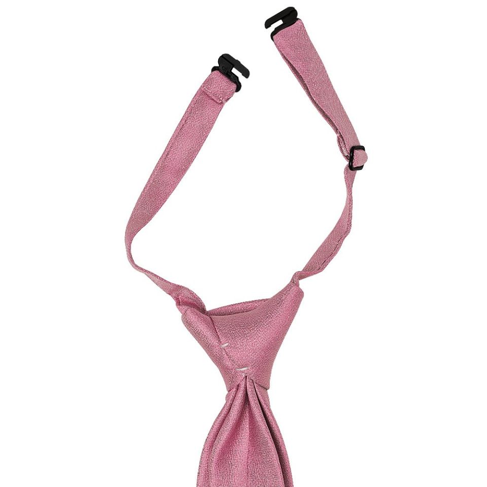 Pre Tied Dusty Pink Silk Boys Tie and Pocket Square Set Age 4-7