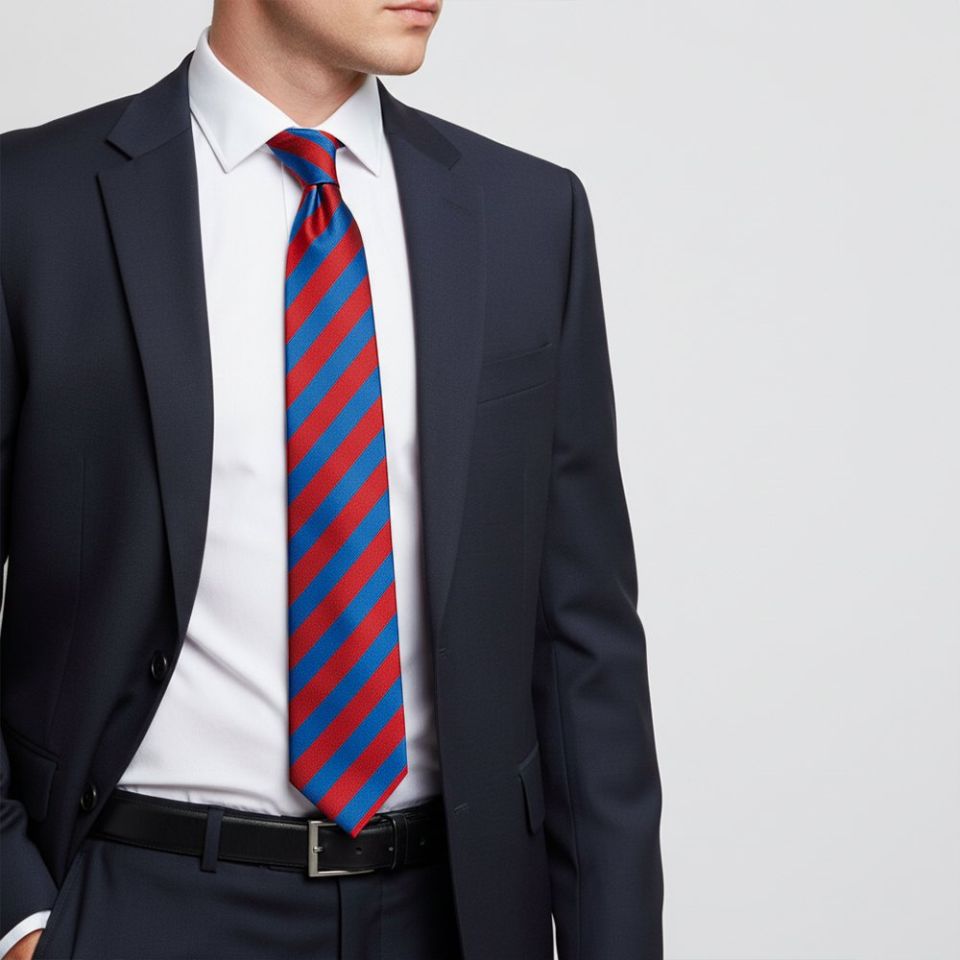 Red and Blue Striped Classic Men's Tie