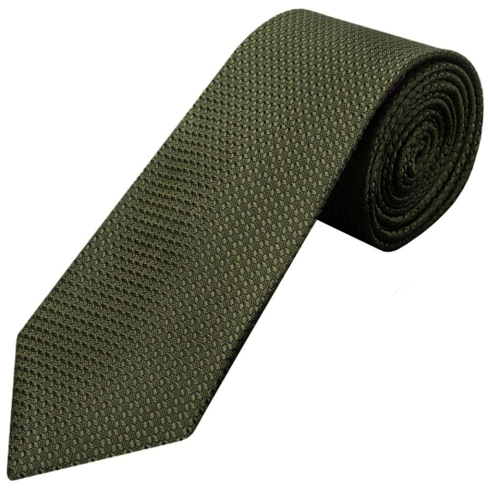 Olive Green Textured Classic Tie