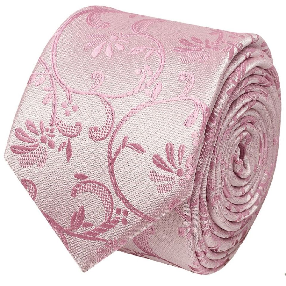 Dusty Pink Floral Skinny Boys Tie