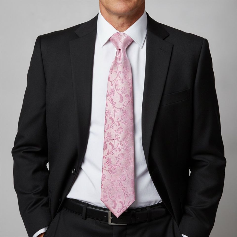 Dusty Pink Floral Classic Men's Tie