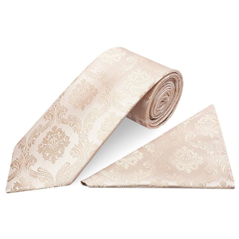 Nude Paisley Classic Men's Tie and Pocket Square Set