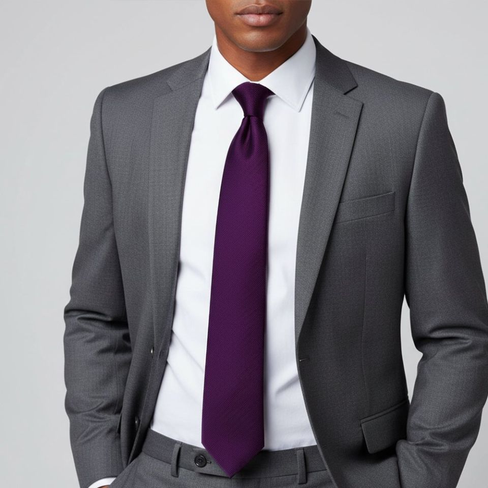 Purple Silk Twill Silk Classic Men's Tie