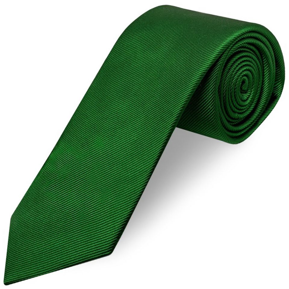 Green Silk Twill Silk Classic Mens Tie and Pocket Square Set