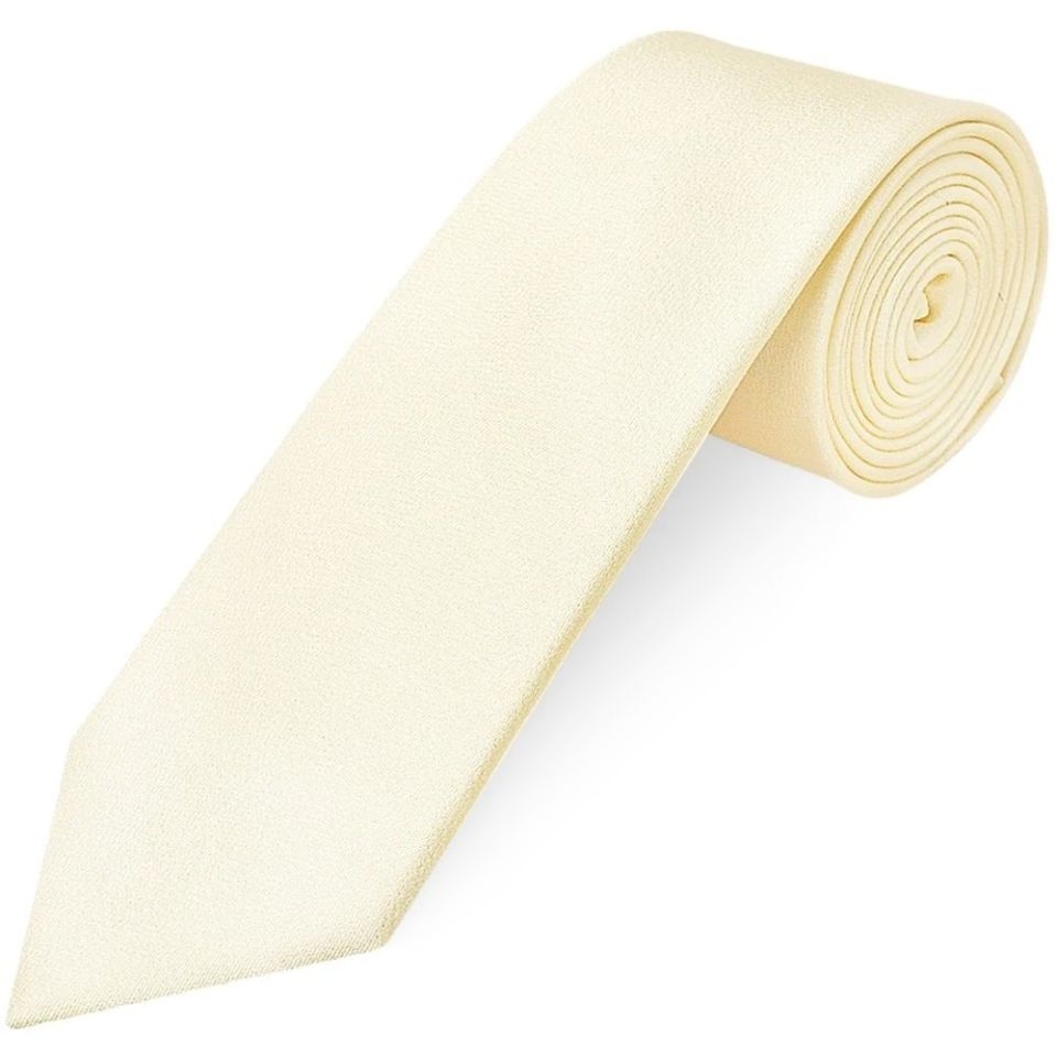 Plain Ivory Silk Classic Men's Tie