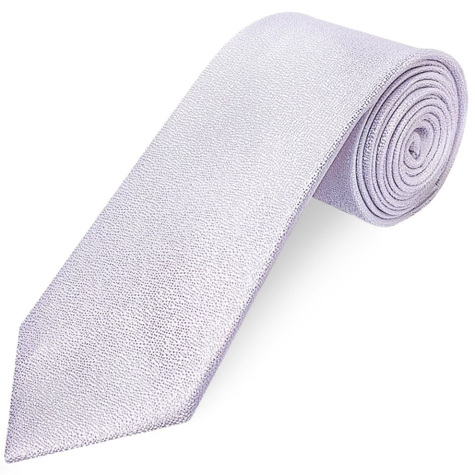 Plain Lilac Textured Silk Classic Men's Tie