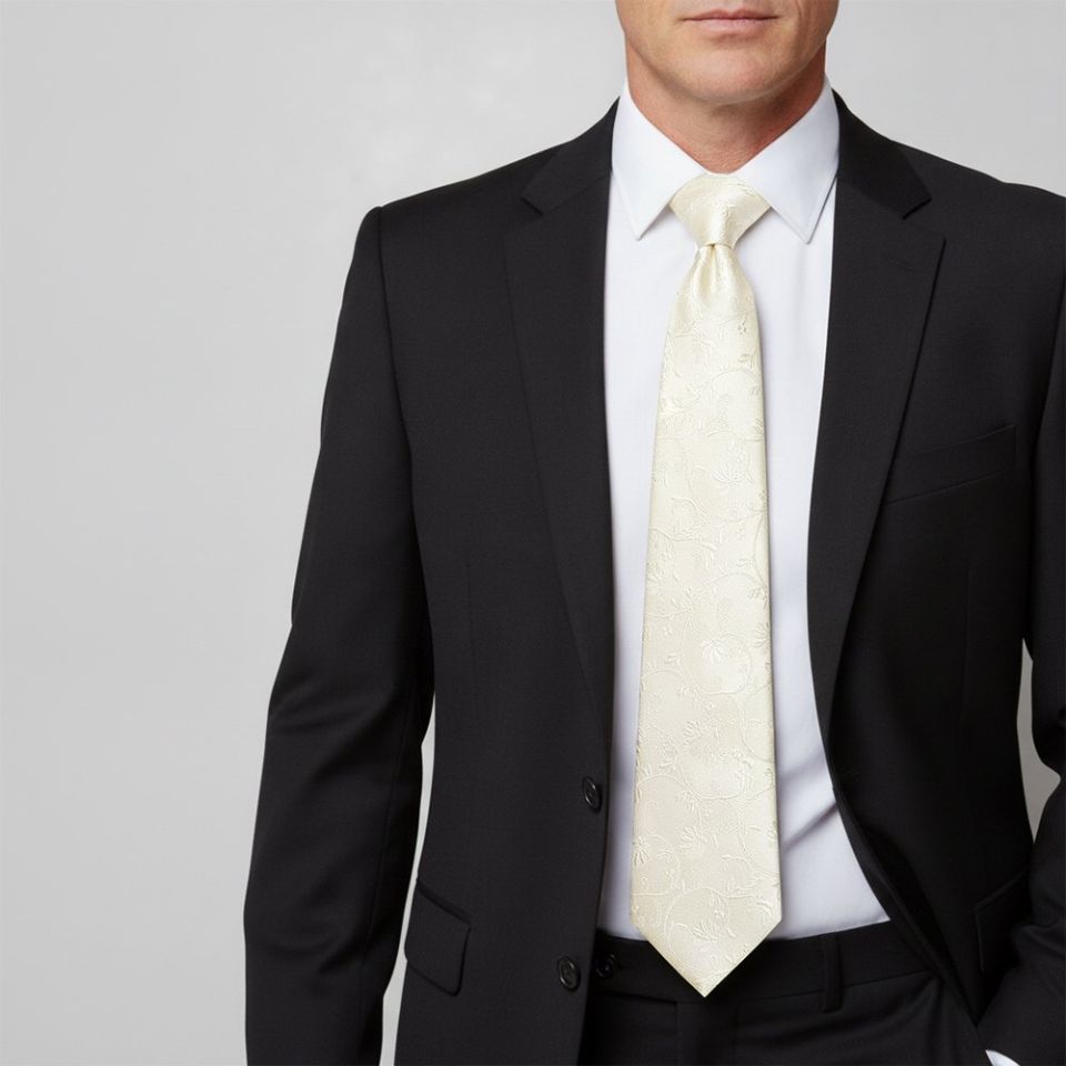 Ivory Floral Classic Men's Tie