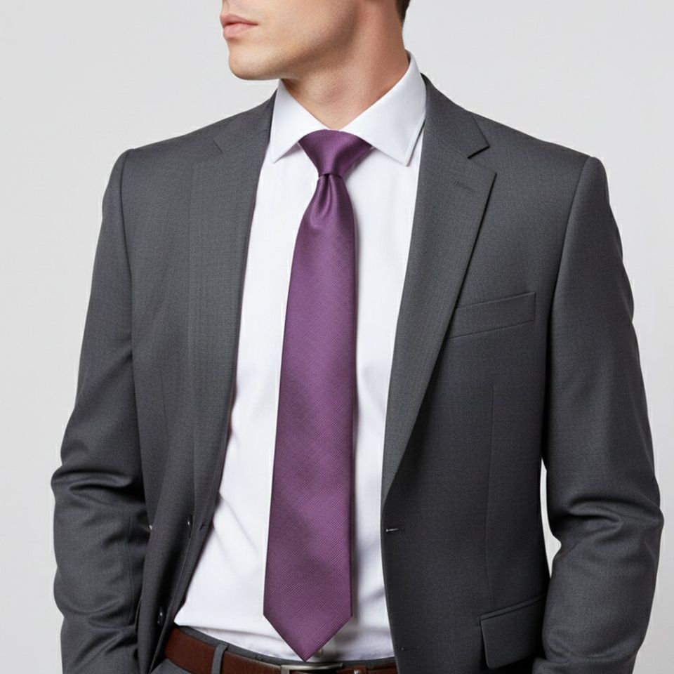 Mauve Twill Classic Silk Men's Tie