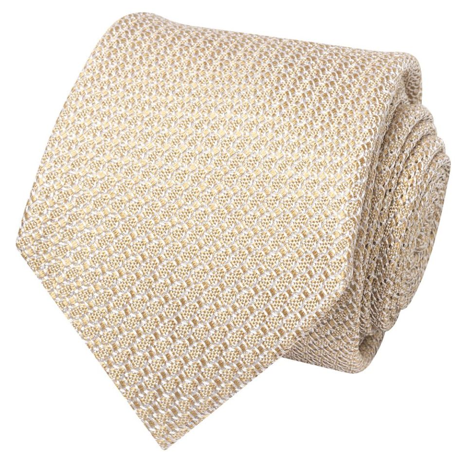 Plain Gold Grenadine Silk Classic Men's Tie