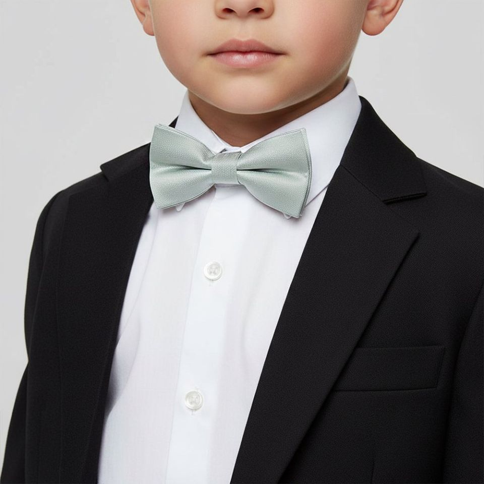Boys Pre Tied Duck Egg Silk Bow Tie Age 4-7