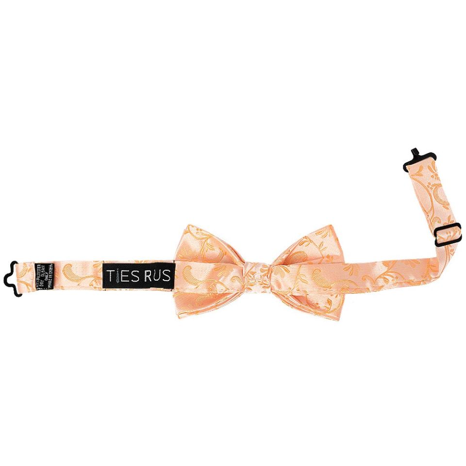 Pre Tied Peach Floral Boys Bow Tie Age 4-7