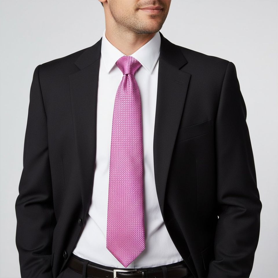 Hot Pink Textured Classic Tie