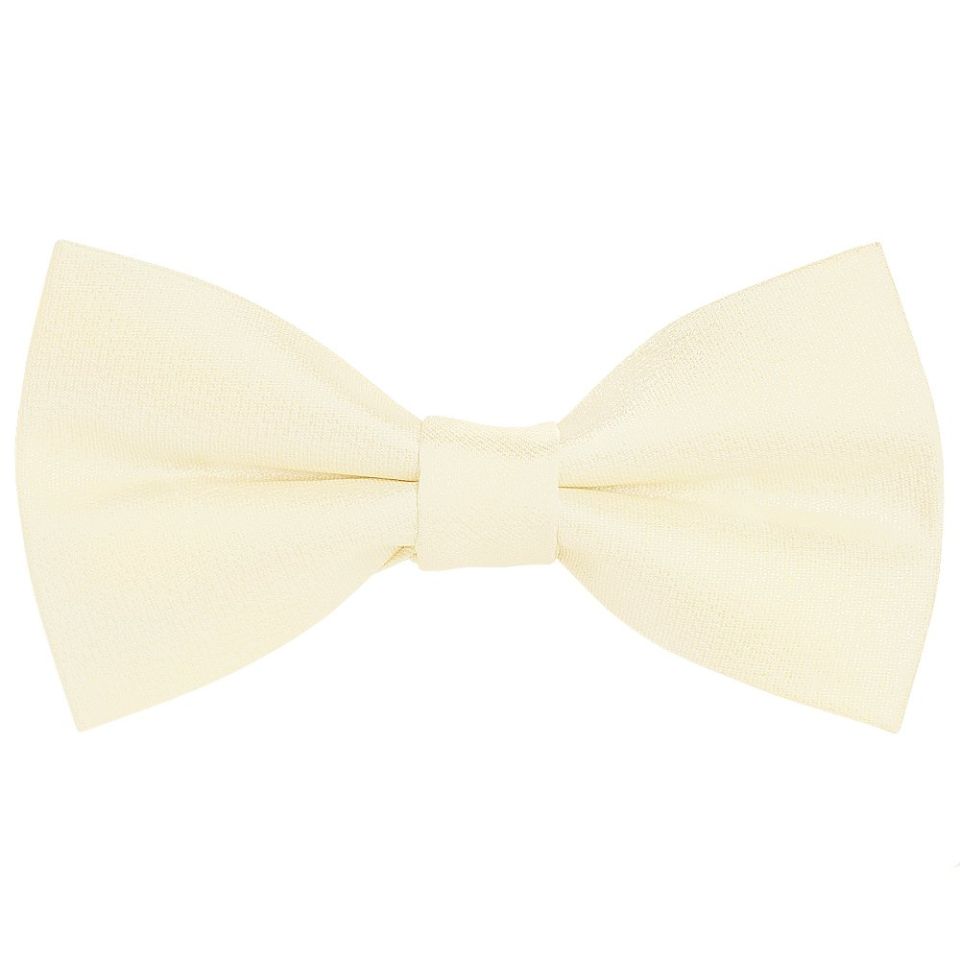 Boys Pre Tied Ivory Silk Bow Tie Age 4-7