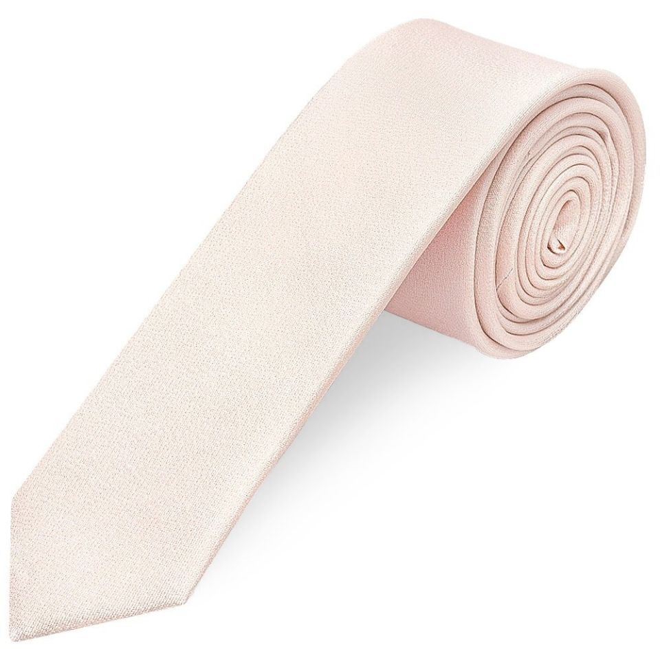 Plain Blush Silk Skinny Boys Tie