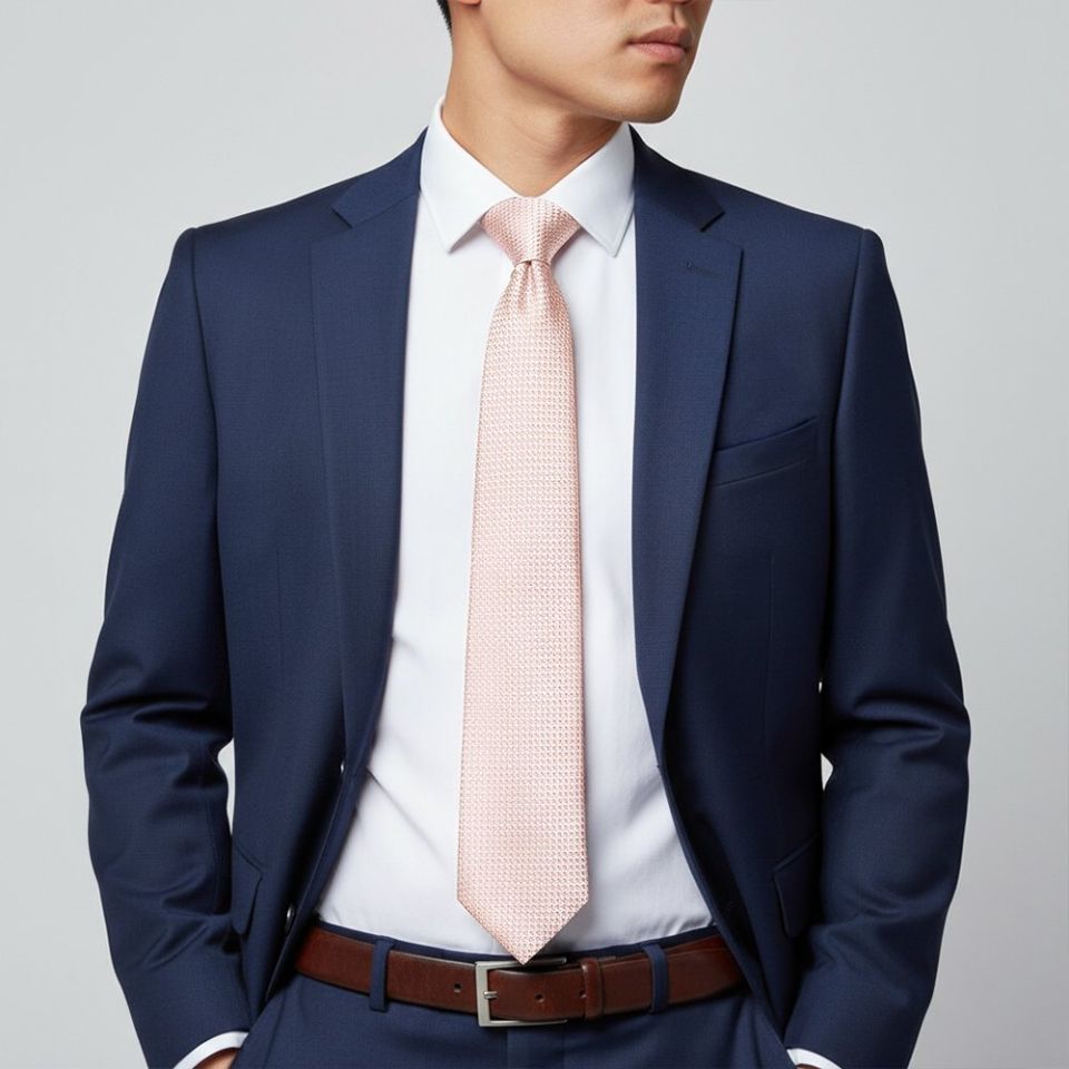 Blush Textured Classic Tie