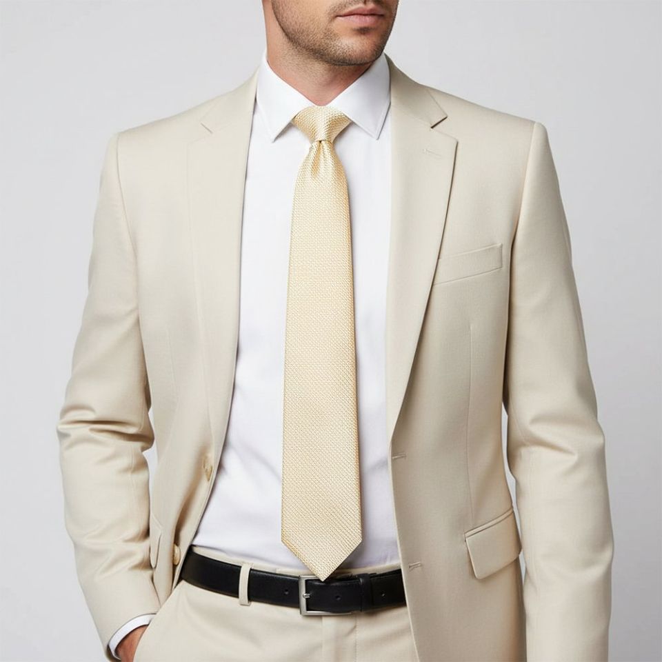 Ivory Textured Classic Tie