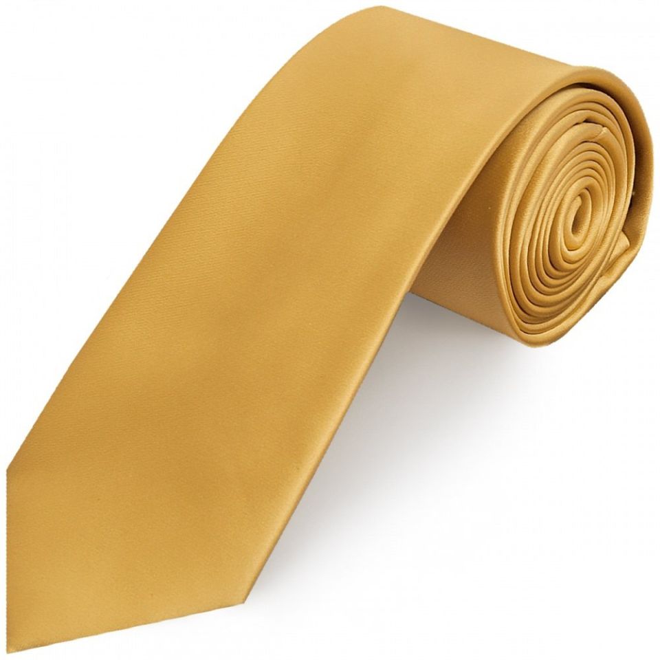 Plain Caramel Satin Classic Men's Tie