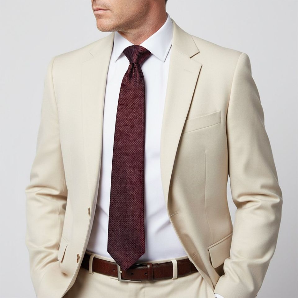 Burgundy Textured Classic Tie