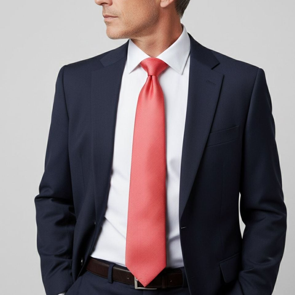 Salmon Pink Silk Twill Classic Men's Tie