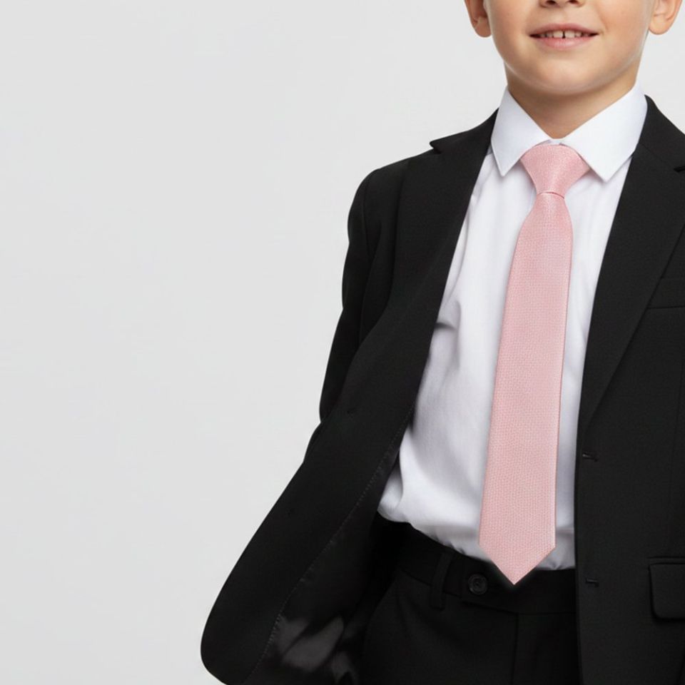 Plain Dusty Rose Silk Skinny Boys Tie
