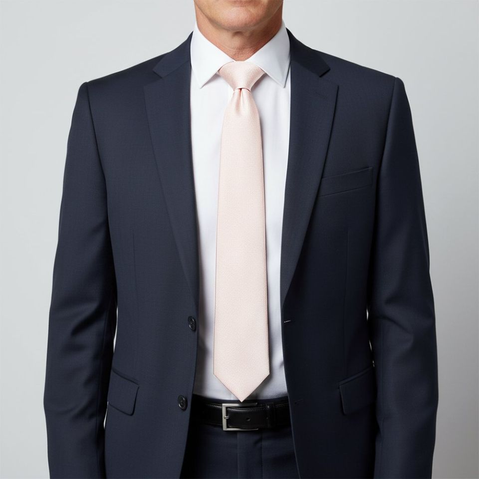 Plain Blush Silk Classic Men's Tie