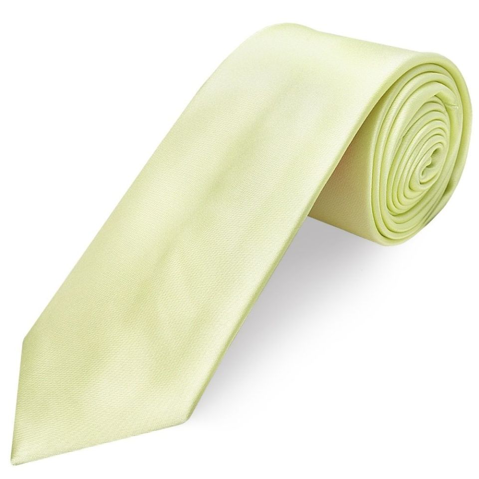 Plain Willow Green Satin Classic Men Tie and Pocket Square Set