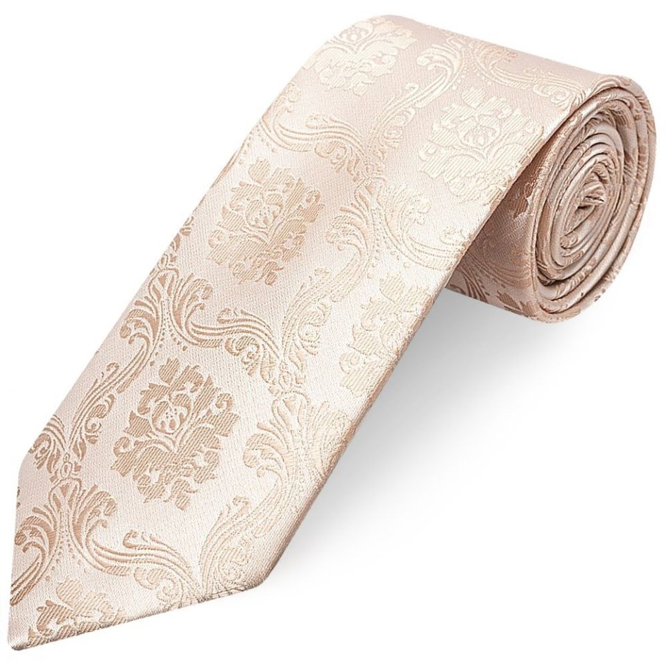 Nude Paisley Classic Men's Tie and Pocket Square Set