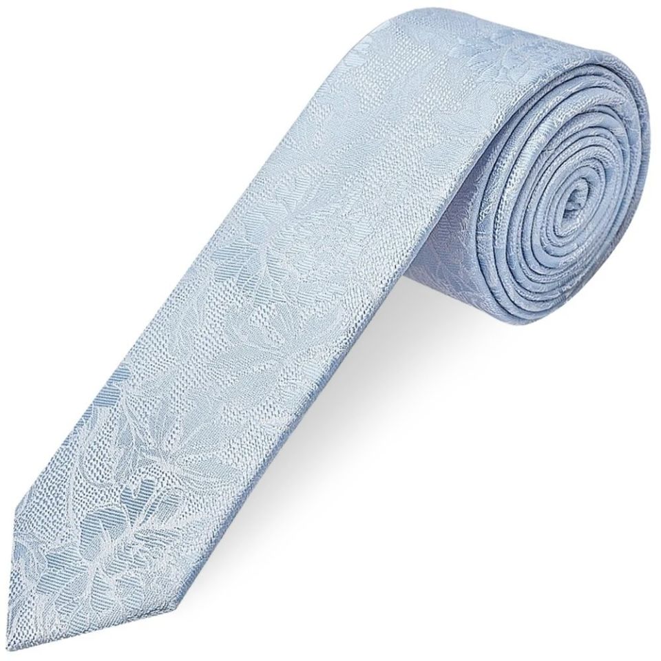 Blue Flower Skinny Men's Tie