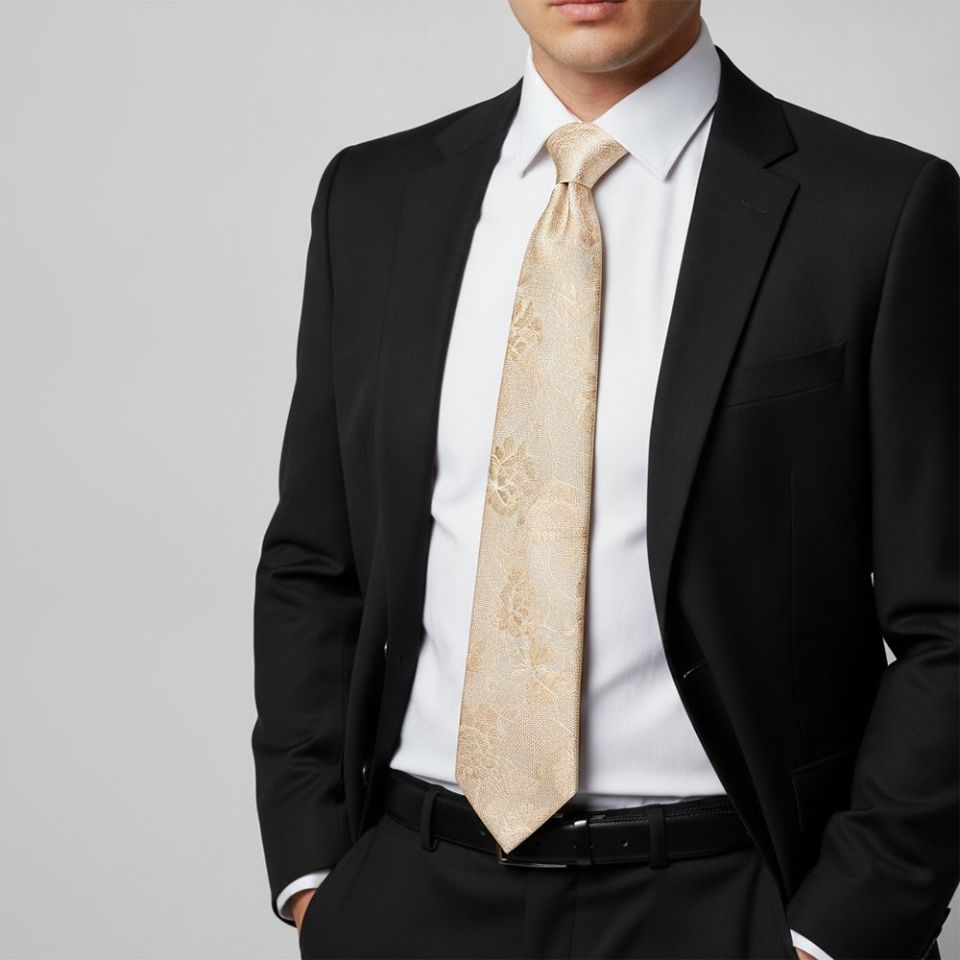 Gold Flower Classic Men's Tie