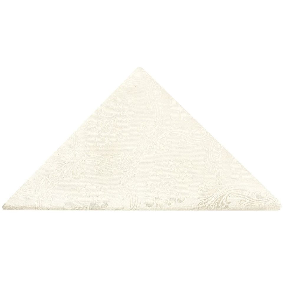 Ivory Paisley Classic Men's Tie and Pocket Square Set