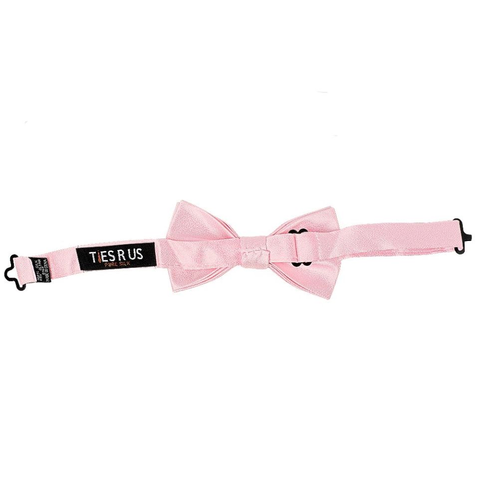 Pre Tied Blush Pink Silk Boys Bow Tie Age 8-11