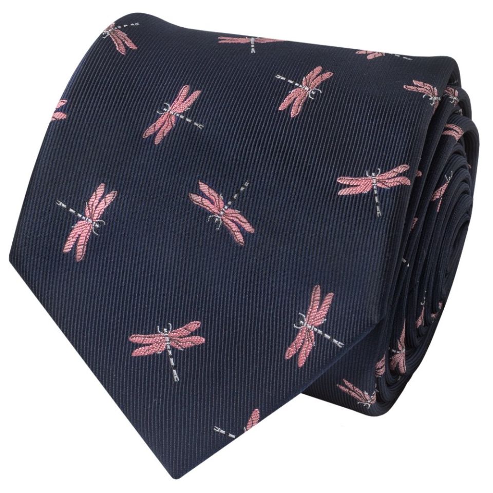Mens Navy Dragon Classic Tie