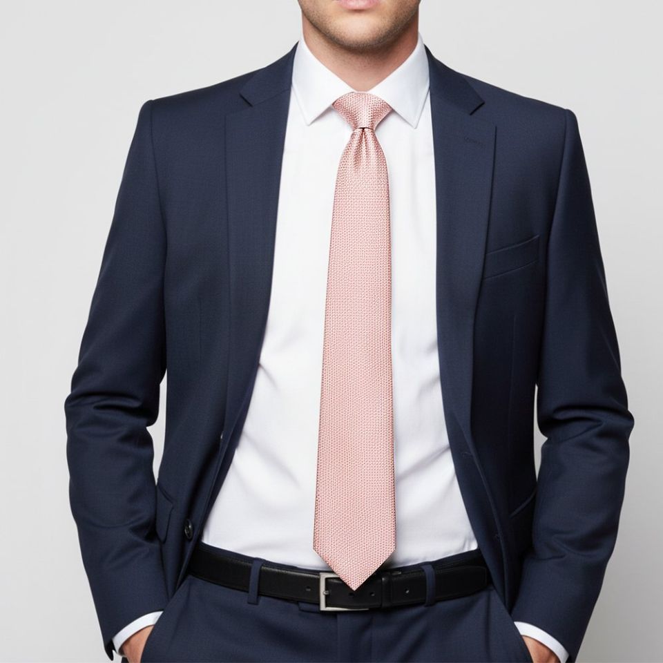 Plain Pink Grenadine Silk Classic Men's Tie