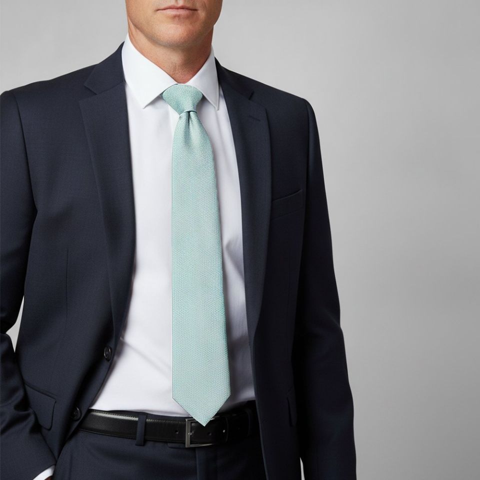 Plain Seafoam Blue Silk Classic Men's Tie