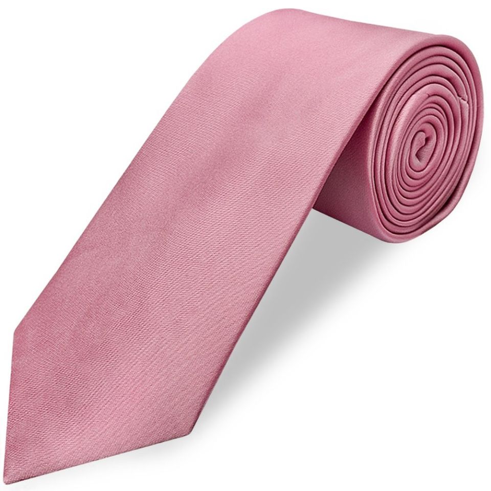 Plain Dusty Pink Satin Classic Men's Tie