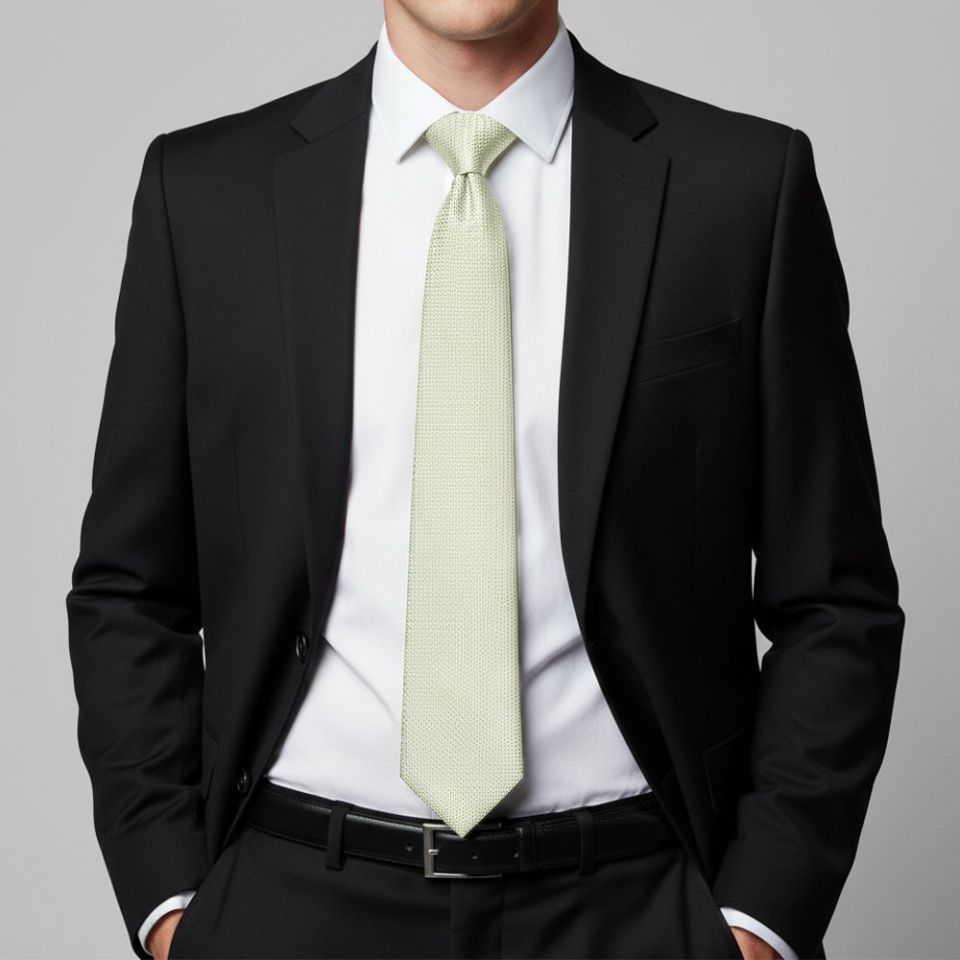 Plain Green Grenadine Silk Classic Men's Tie