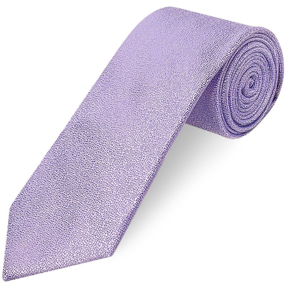 Plain Purple Textured Silk Classic Men's Tie