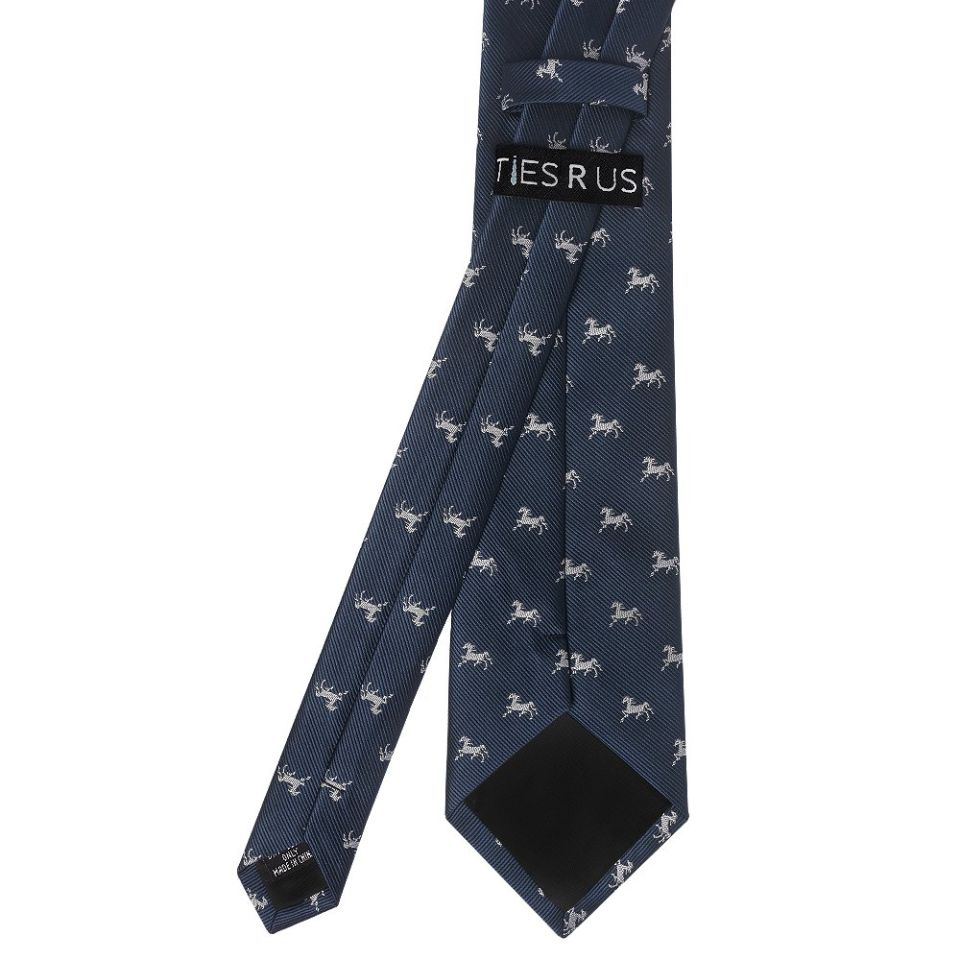 Mens Navy Horse Classic Tie