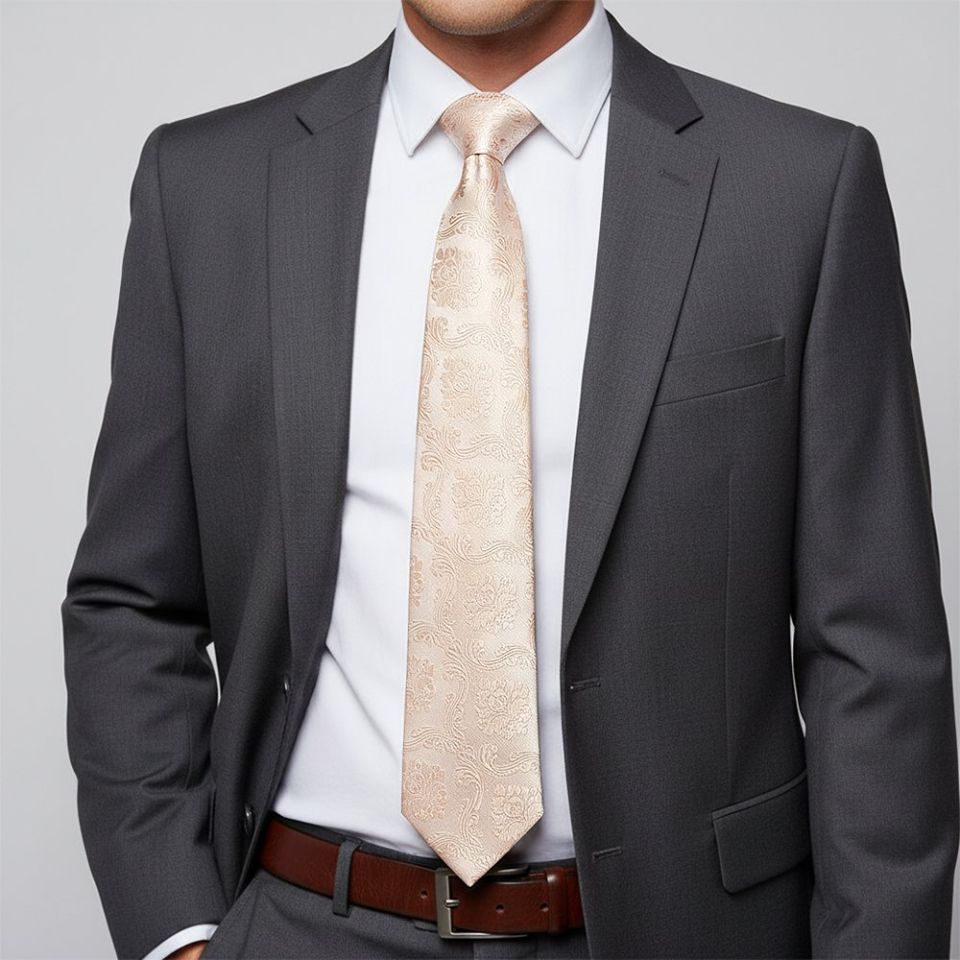 Nude Paisley Classic Men's Tie