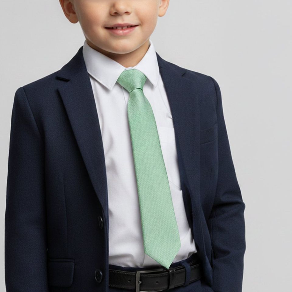 Pre Tied Sea Grass Silk Boys Tie Age 4-7