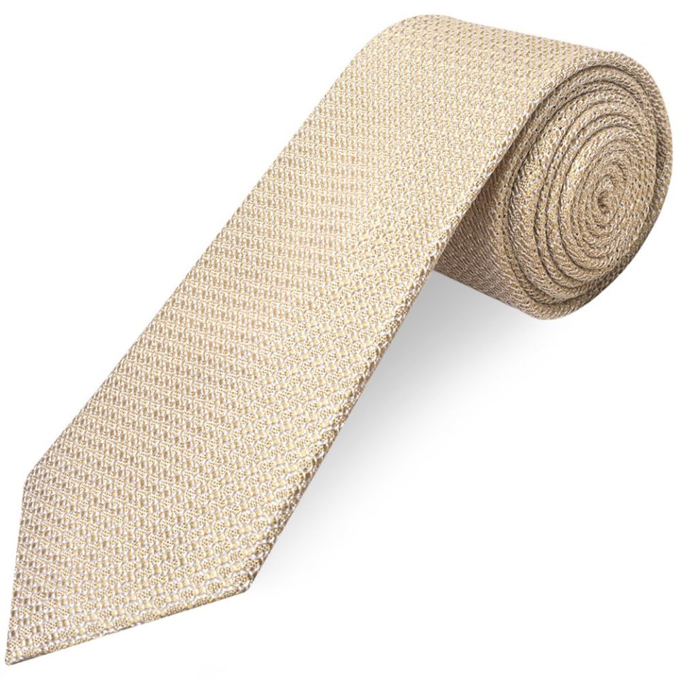 Plain Gold Grenadine Silk Classic Men's Tie