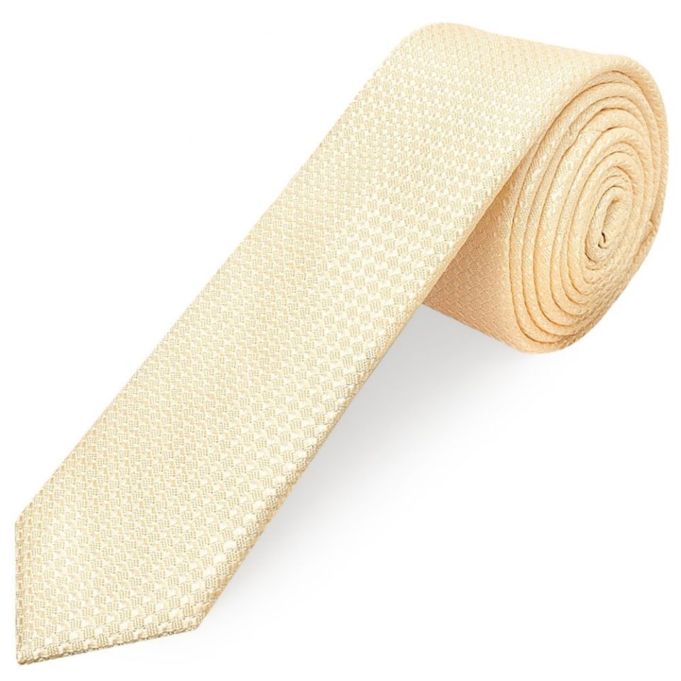 Ivory Textured Skinny Tie