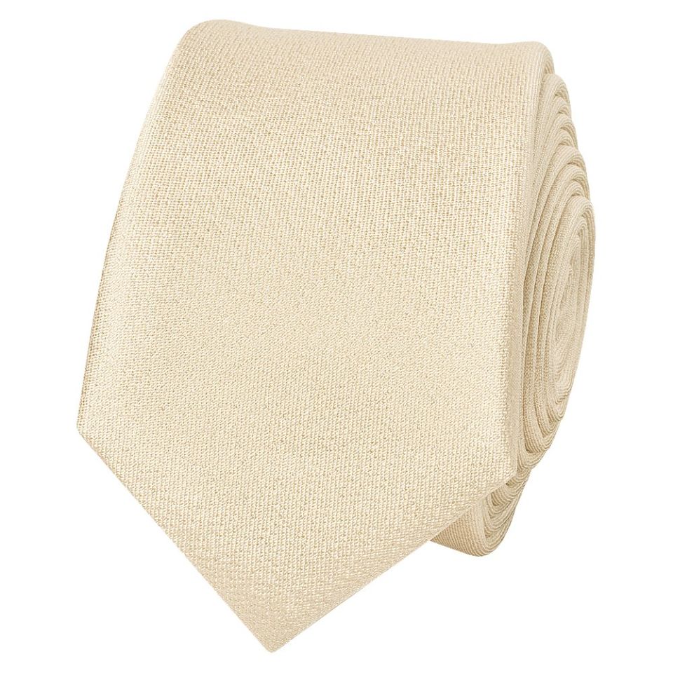 Plain Champagne Silk Skinny Men's Tie